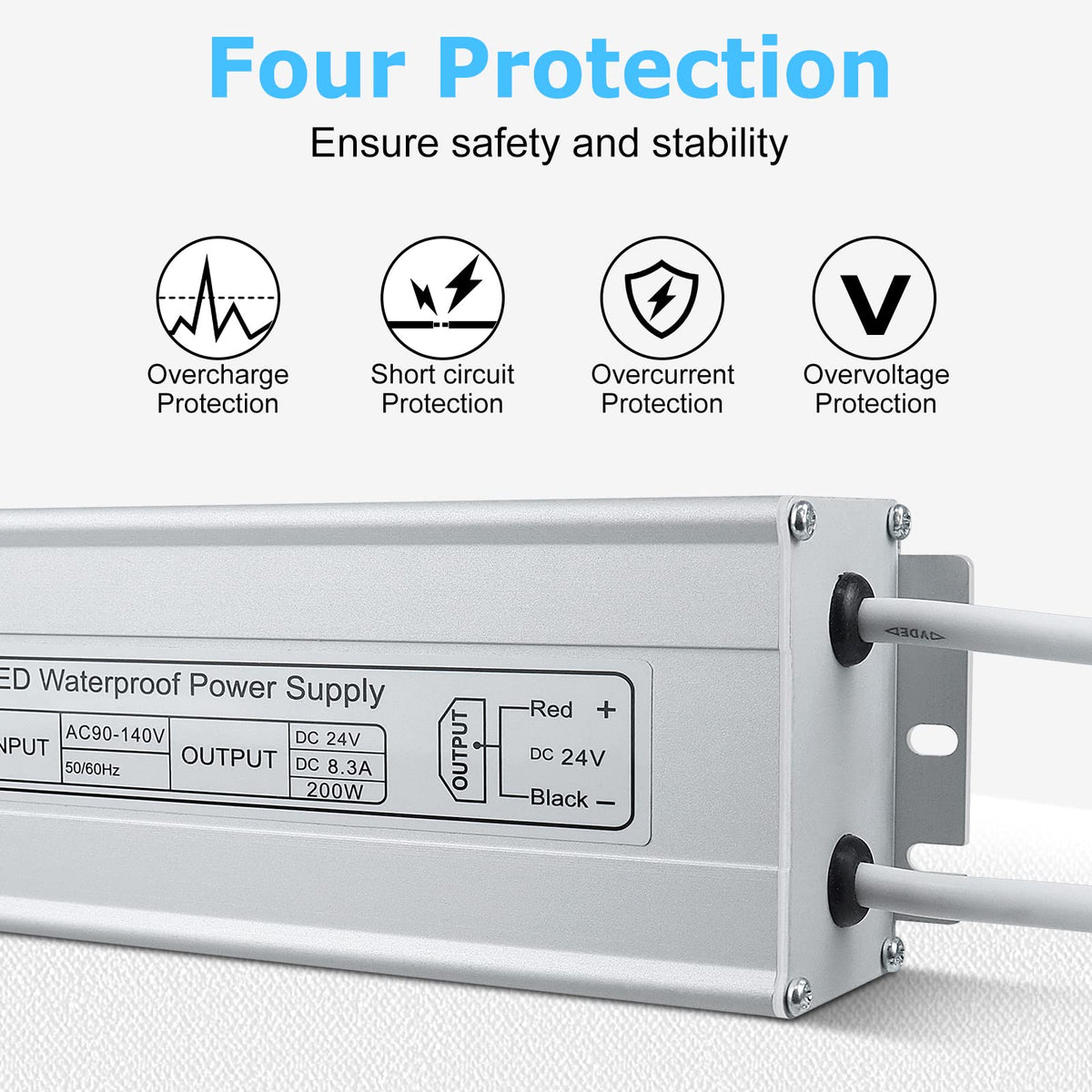 24V 200W IP67 Waterproof LED Power Supply Z428