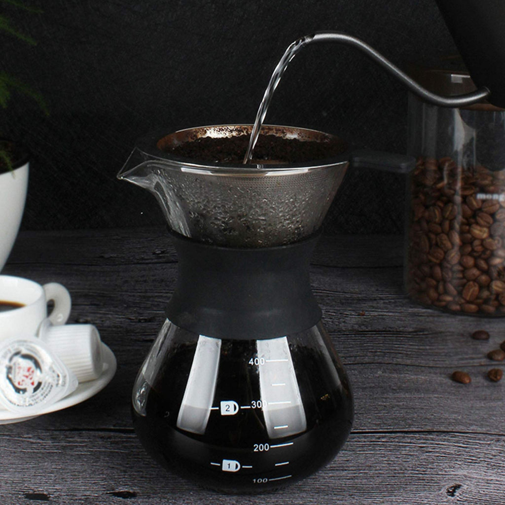 Pour Over Coffee Maker, Paperless Glass Dripper 400ML E7220