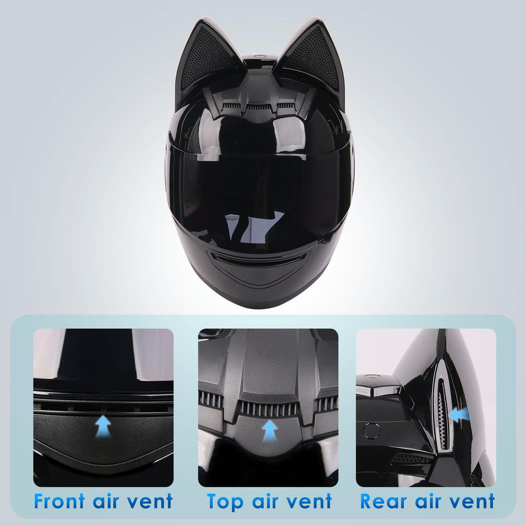 Bluetooth Motorcycle Cat Ear Full Face Helmet DOT Approved Q283