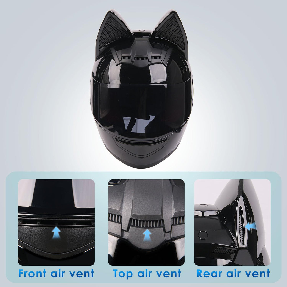 Bluetooth Motorcycle Cat Ear Full Face Helmet DOT Approved Q283