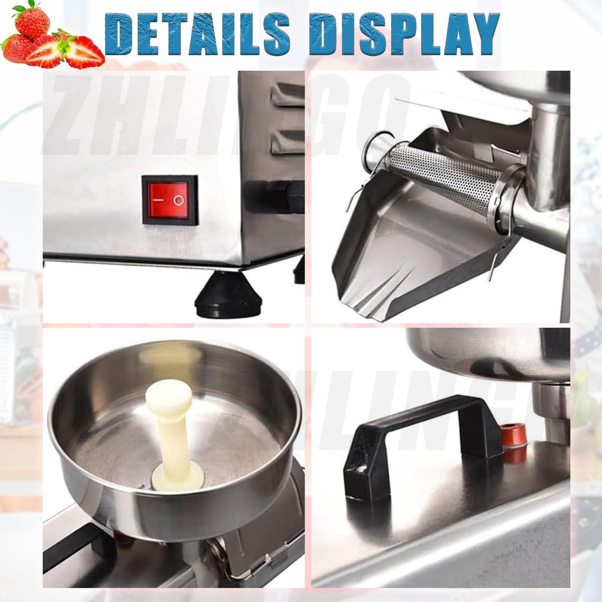 450W Stainless Steel Electric Tomato Strainer W9156