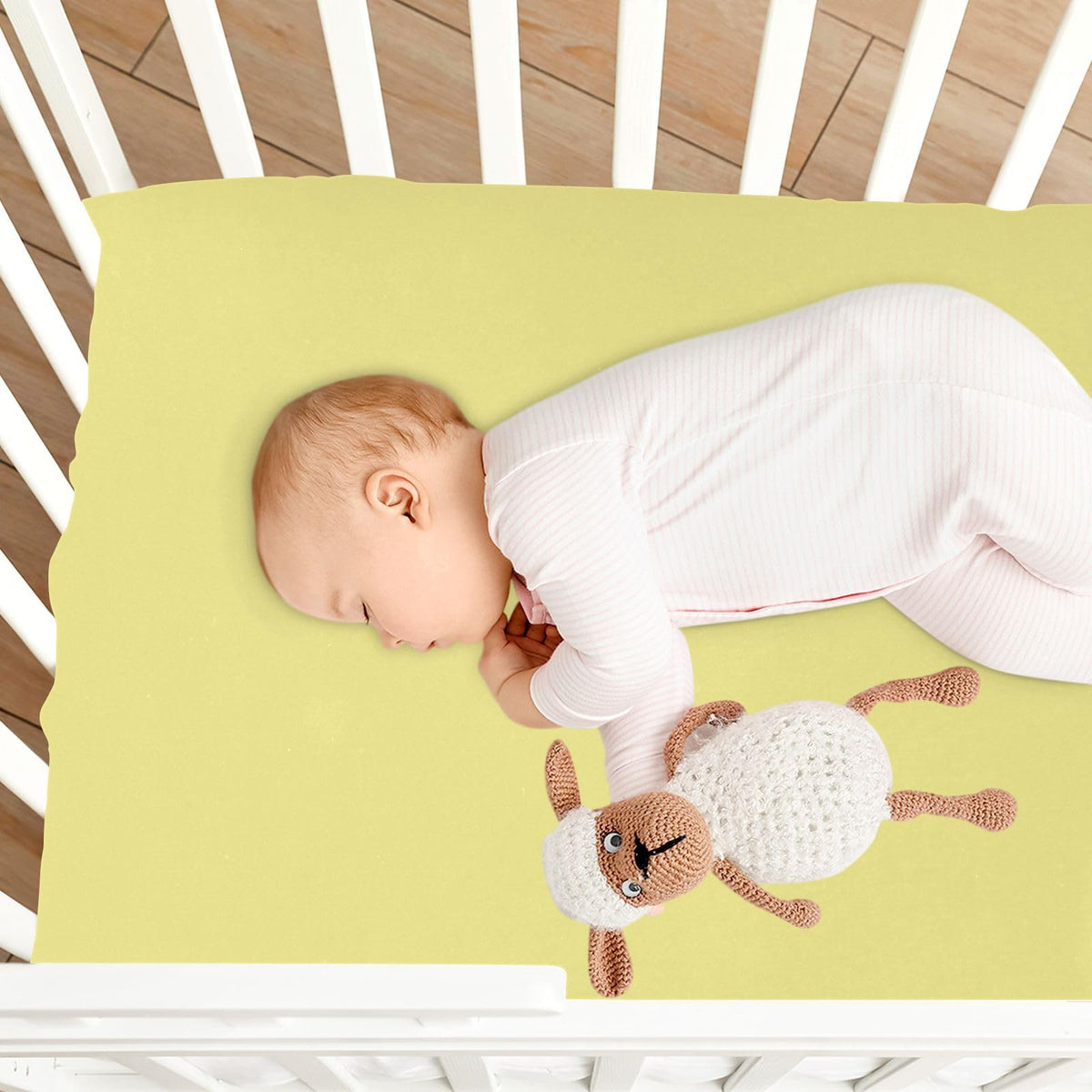 Khaki Microfiber Fitted Crib Sheet S578