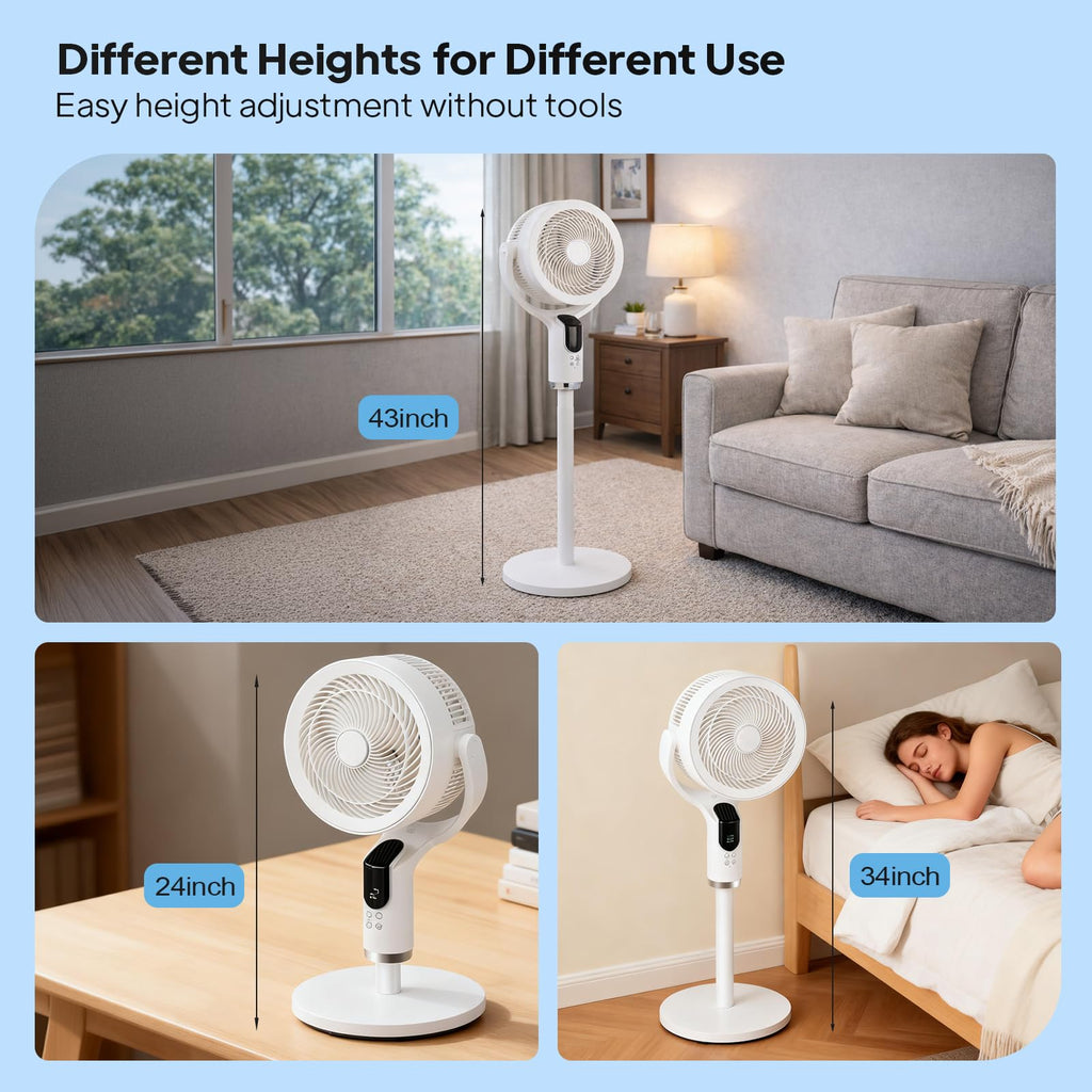 3-in-1 Oscillating Standing Fan with Adjustable Height C57169