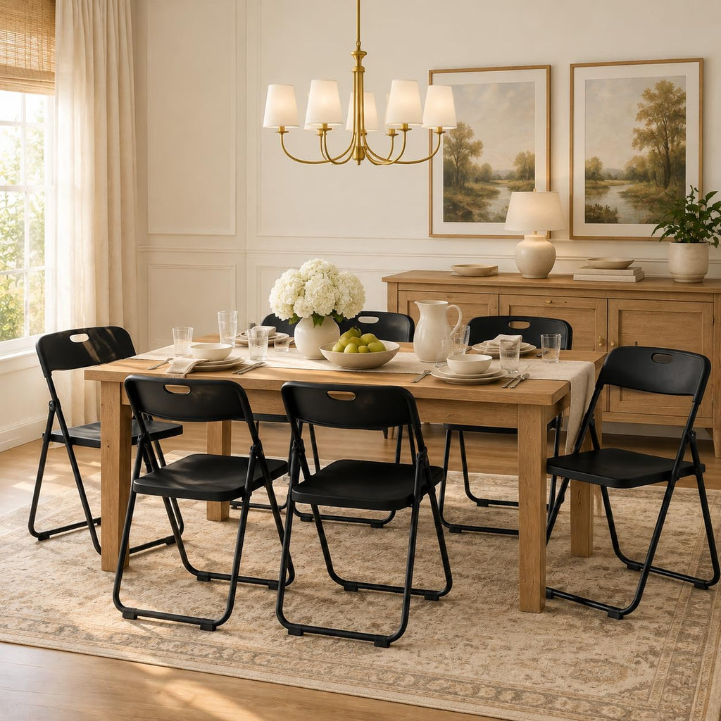Black Plastic Folding Chairs Q319885
