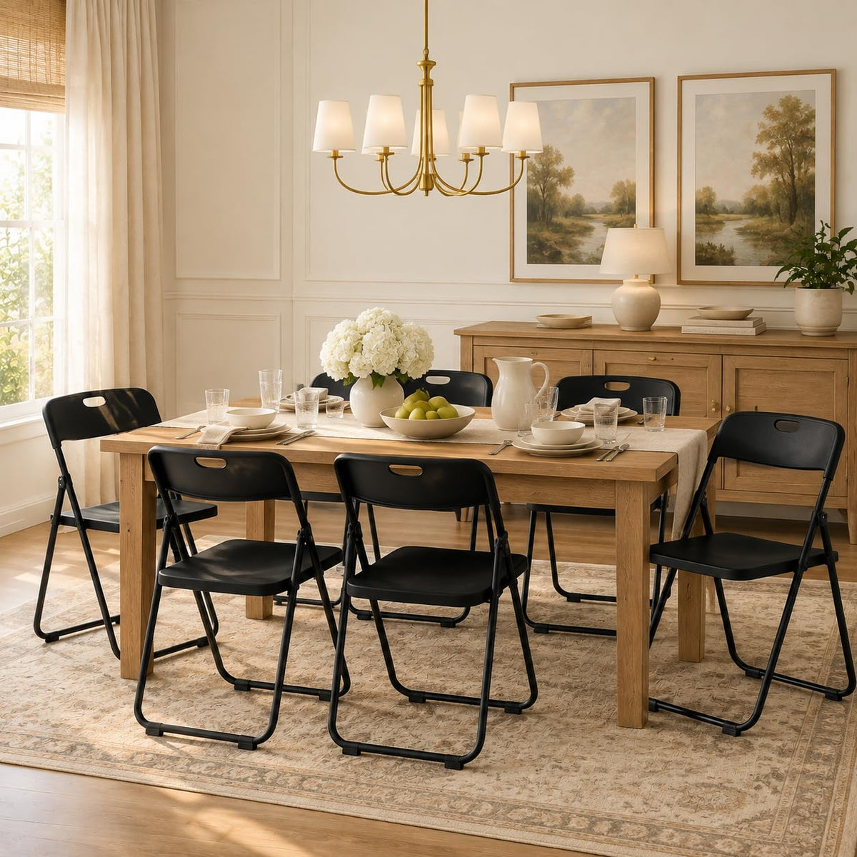 Black Plastic Folding Chairs Q319885