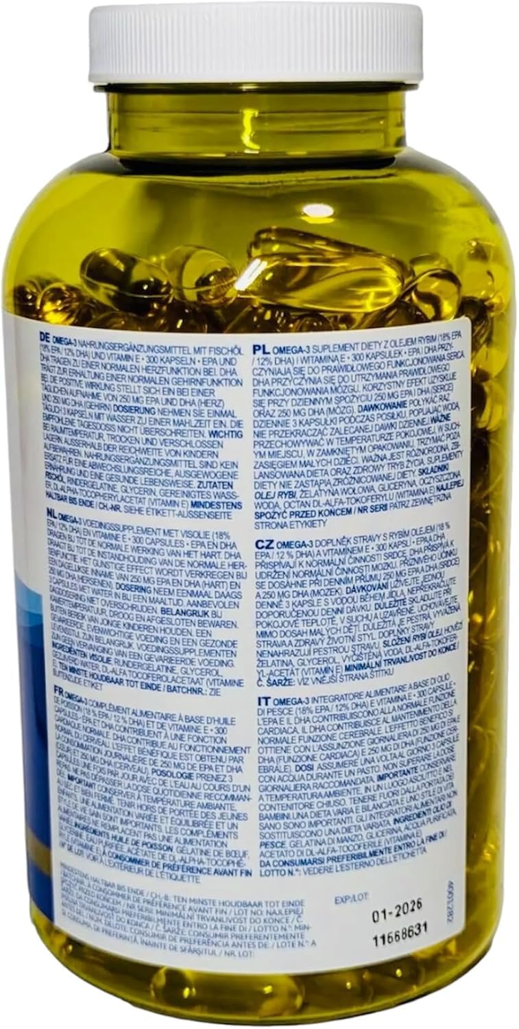 Omega 3 Fish Oil 1000 mg 300 Soft gels V50541