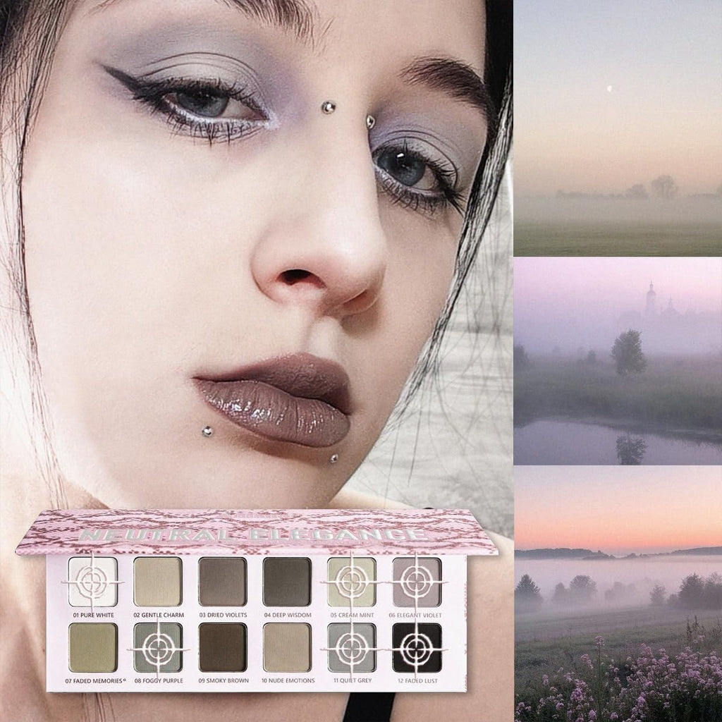 Cool Toned Grey Matte Eyeshadow Palette D501554