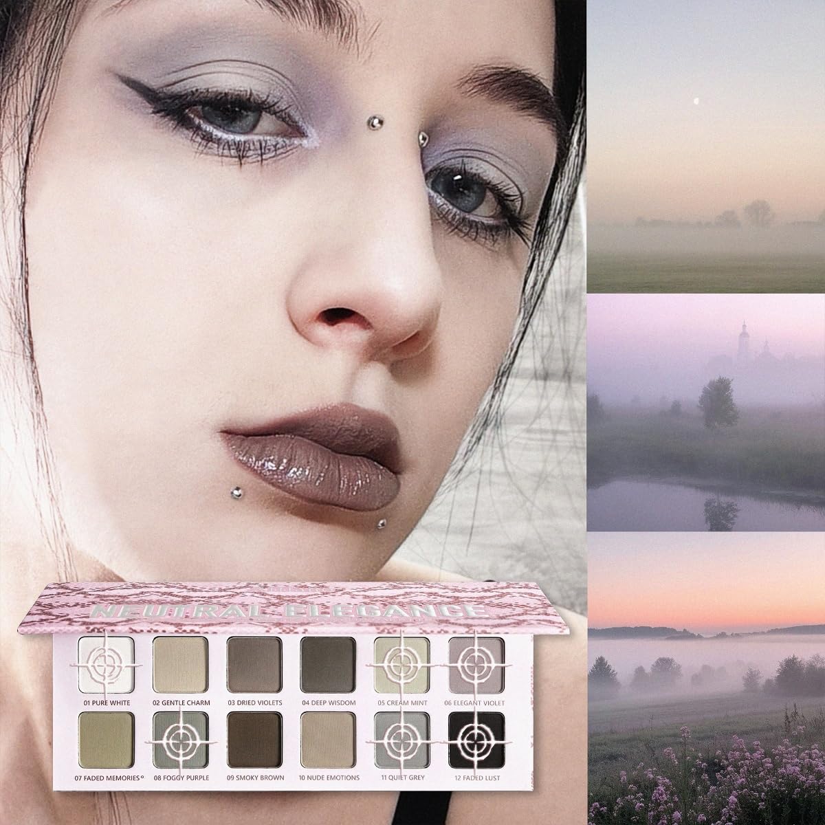 Cool Toned Grey Matte Eyeshadow Palette D501554