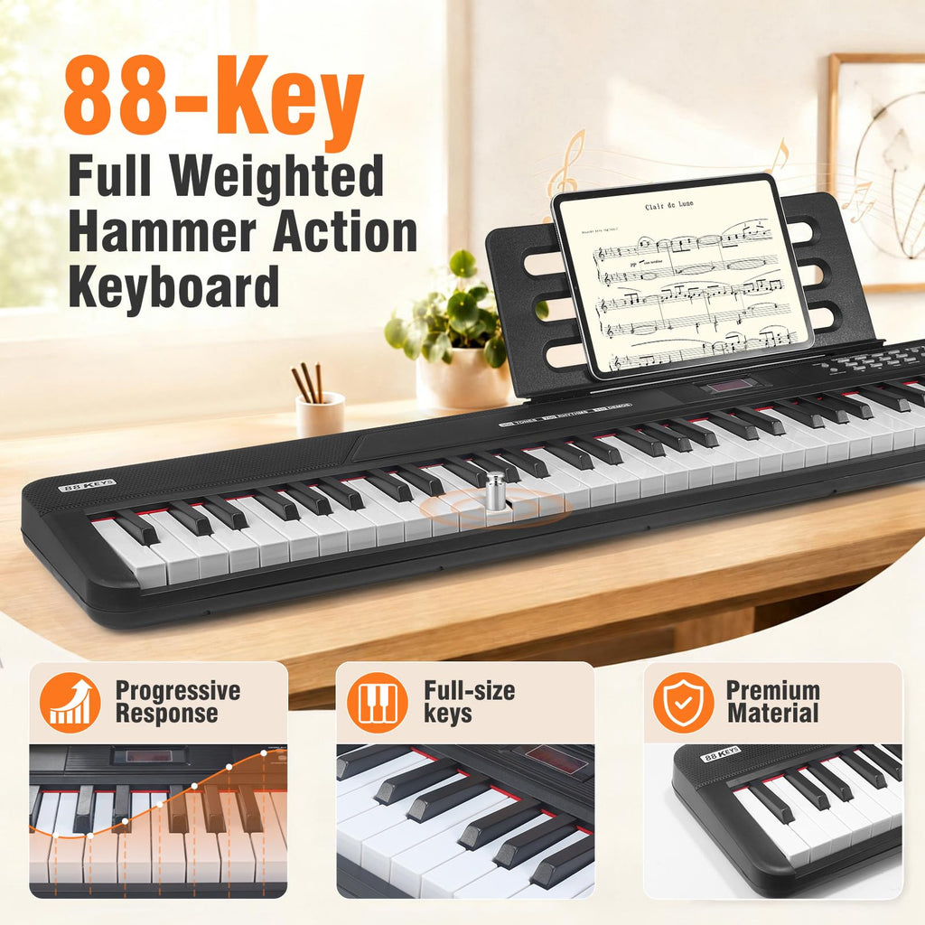 88 Key Semi Weighted Digital Piano with Stand A1471