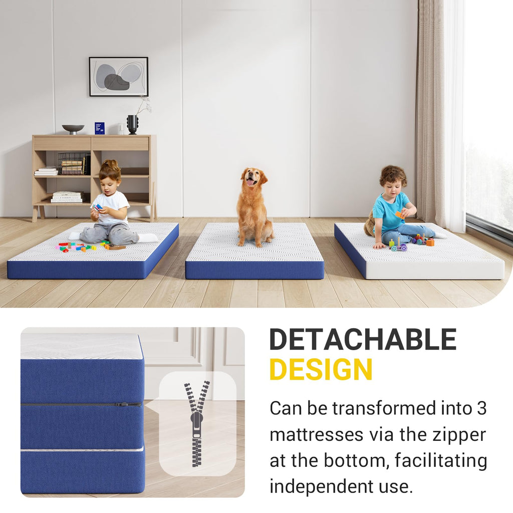 Foldable Memory Foam Mattress Topper Twin 4 Inch Y89956