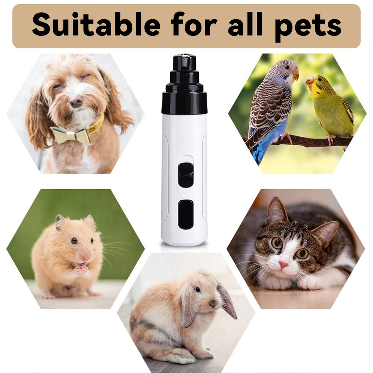 Quiet Pet Nail Grinder, 2 Replacement Heads C8119