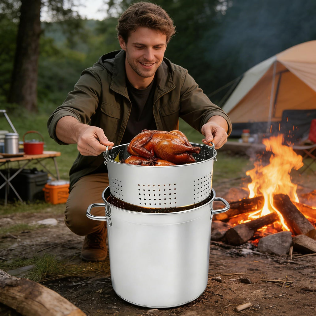 78 Qt Stainless Steel Stock Pot with Lid F4960
