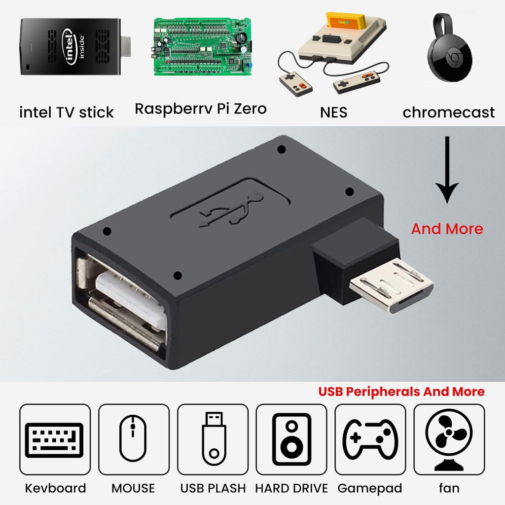 3 Pack Micro USB to USB OTG Cable Adapter E3832