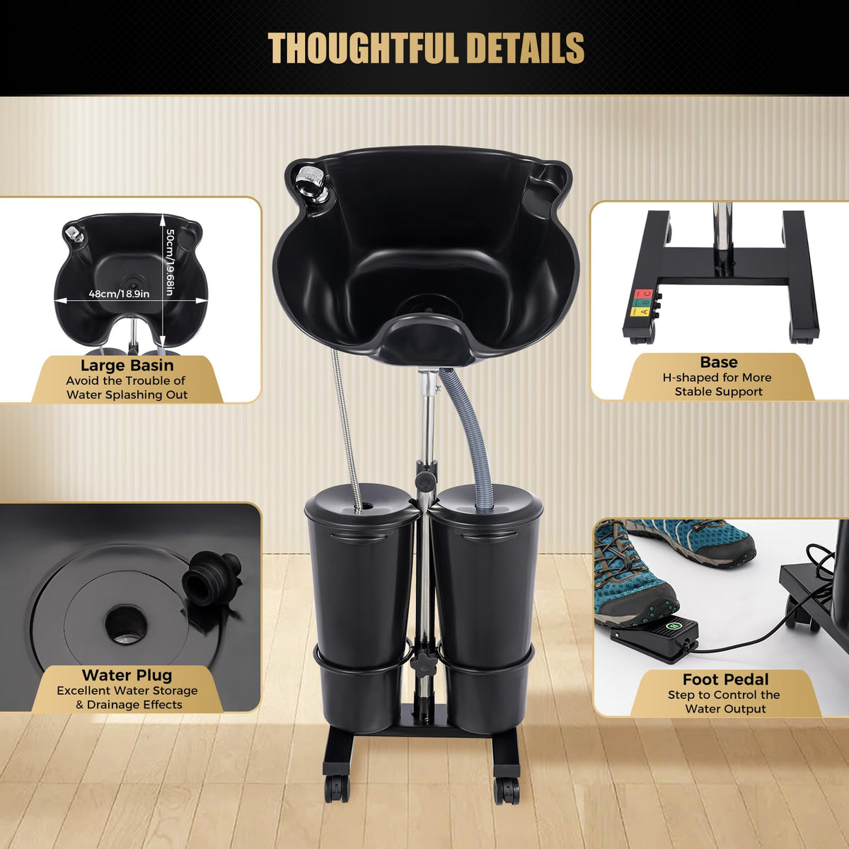 Portable Shampoo Bowl with Electric Pump P54789