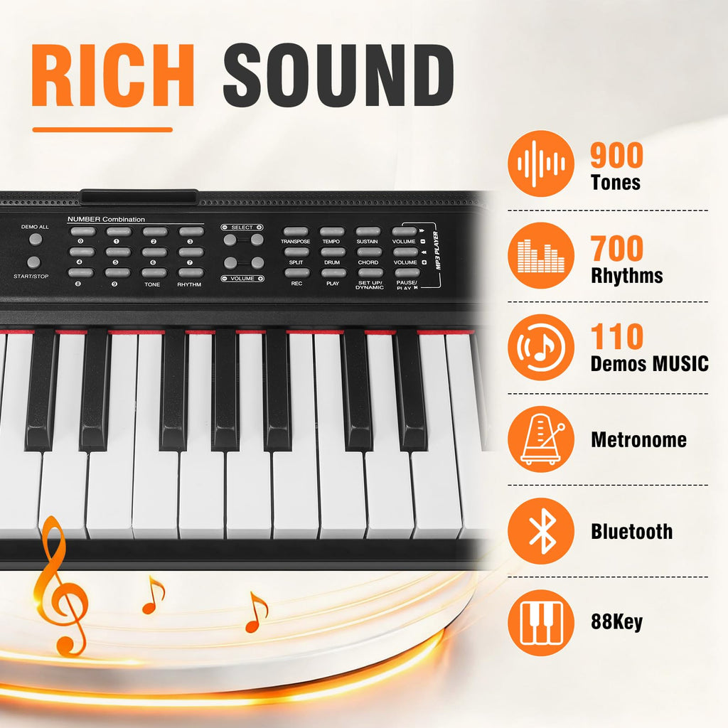 88 Key Semi Weighted Digital Piano with Stand A1471