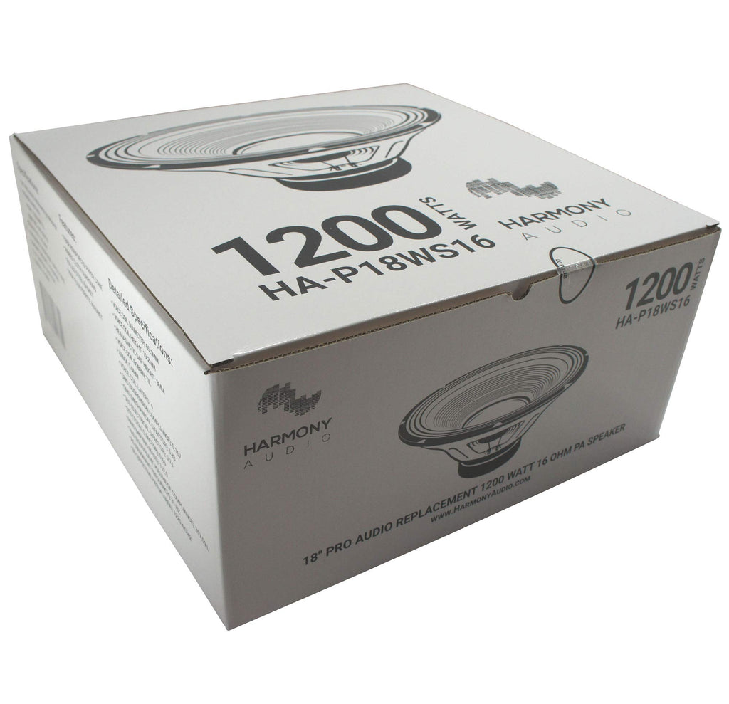 16 Ohm 18 Inch Woofer 4 Pack 1200W Subwoofer Y81649
