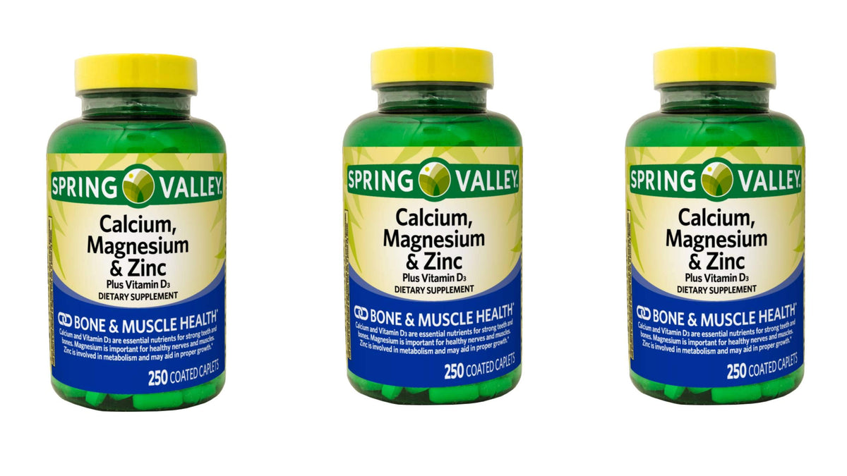 Calcium Magnesium Zinc Plus Vitamin D3 250 Coated Caplets A924
