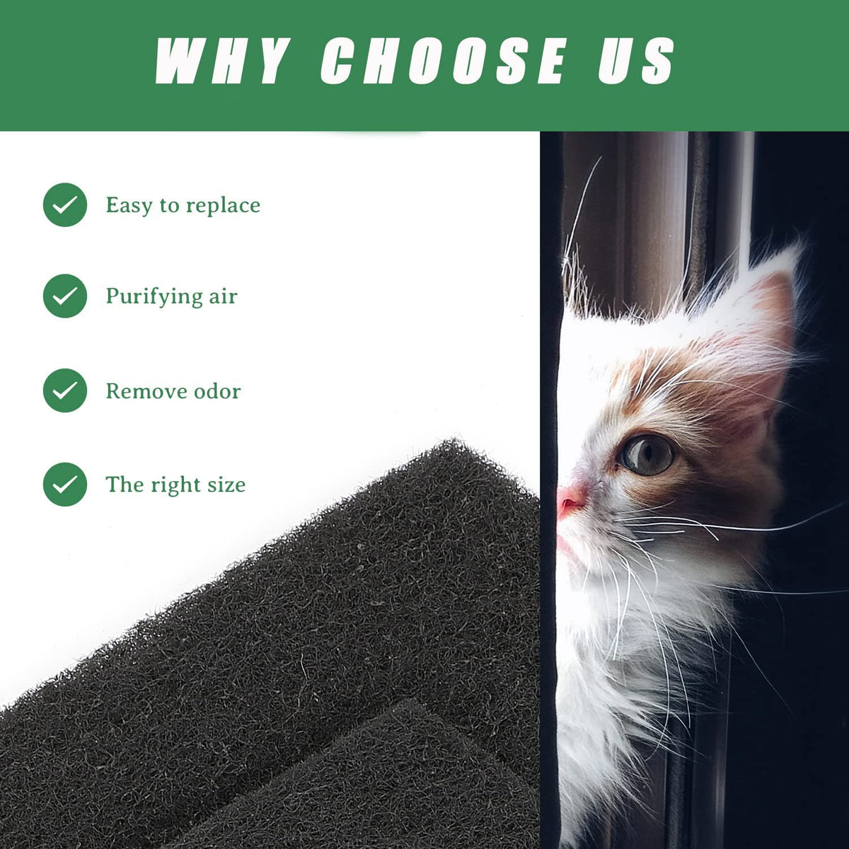 Activated Carbon Cat Litter Box Replacement Filters 4 Pack Q883322