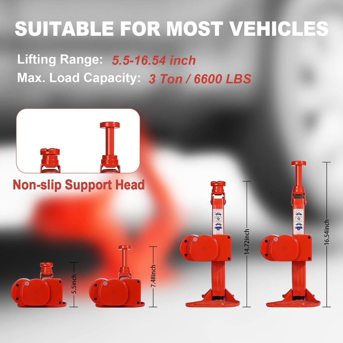 3 Ton Electric Car Scissor Jack with Telescoping Lug Wrench R729225