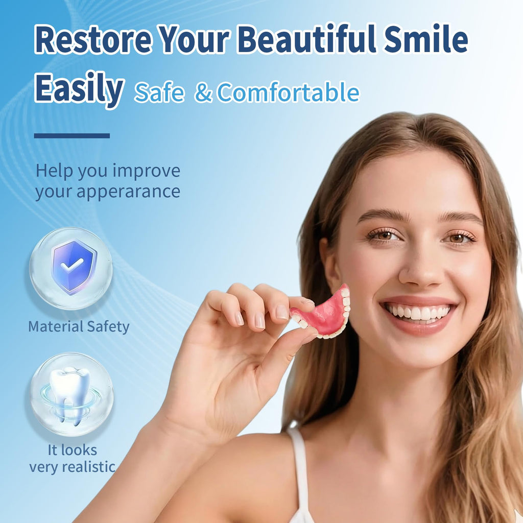 DIY Denture Kit Top & Bottom Fake Teeth D9654