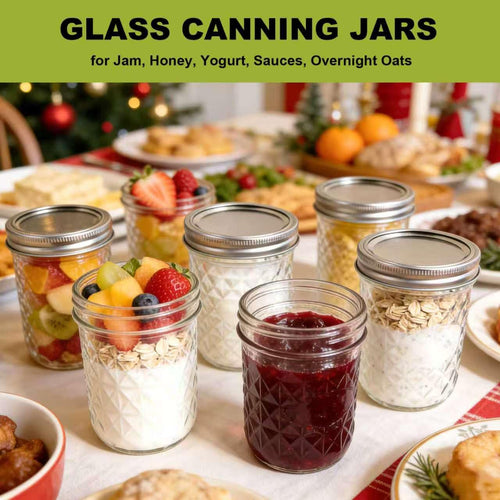 12 Pack Glass Mason Jars with Lids 16 oz & 8 oz A995517