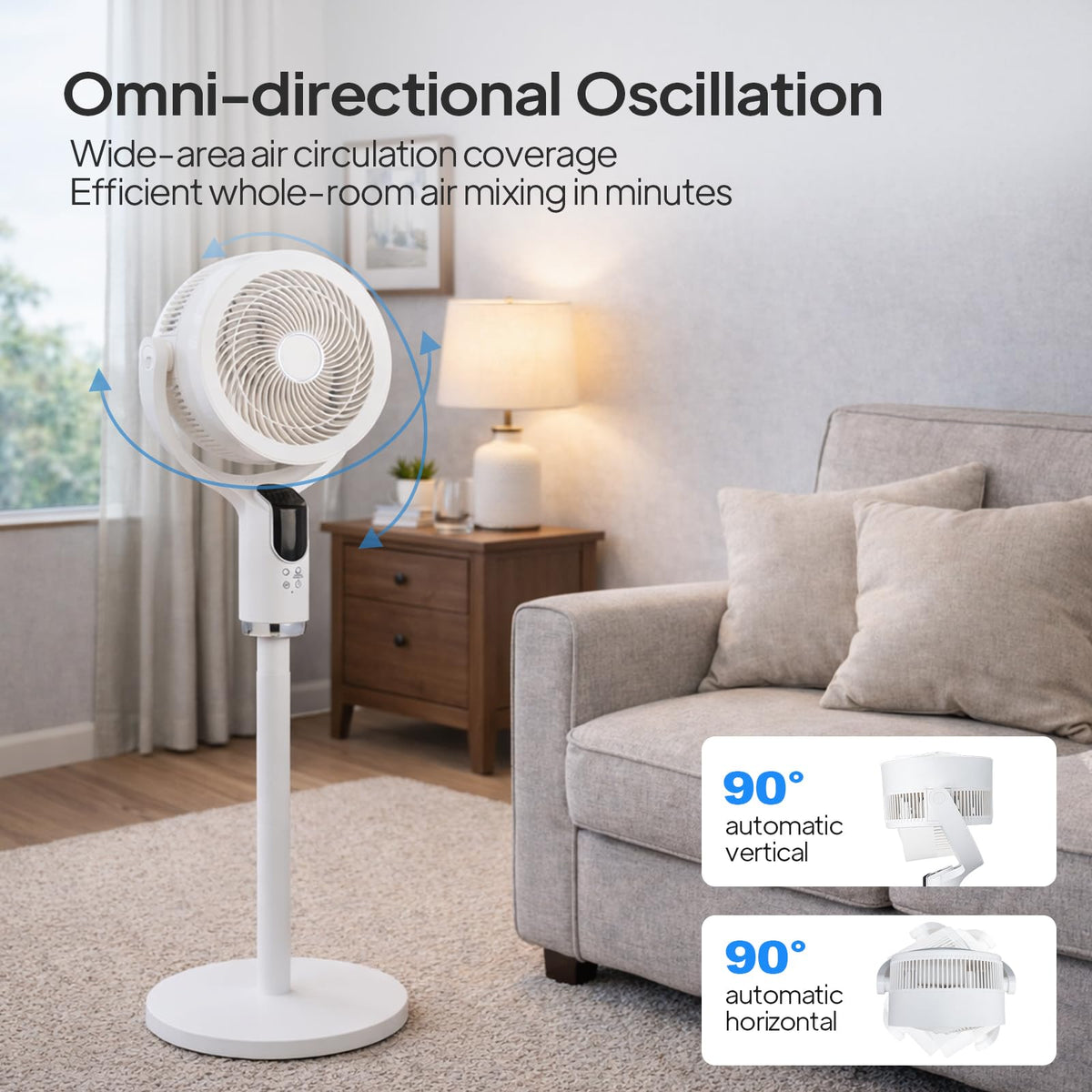 3-in-1 Oscillating Standing Fan with Adjustable Height C57169