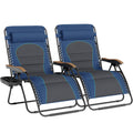 Blue Padded Zero Gravity Chair Set of 2 M6204