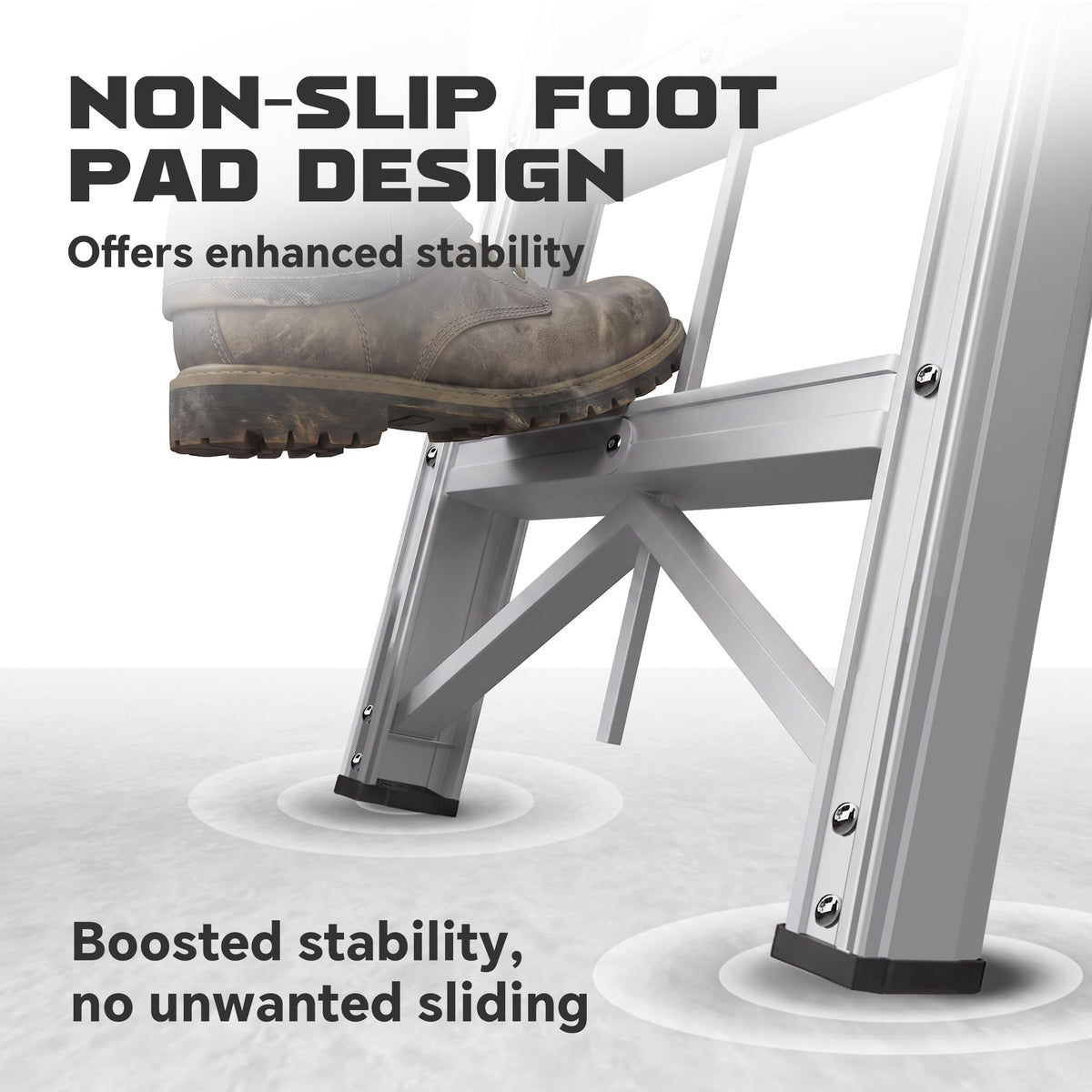 Aluminum Foldable 5-Step Ladder with Wide Anti-Slip Pedal R587499