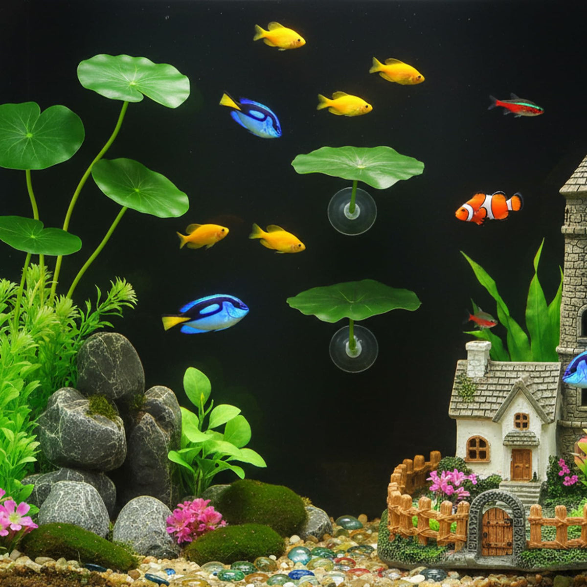 Betta Fish Leaf Hammock Suction Cup Aquarium Decor V738