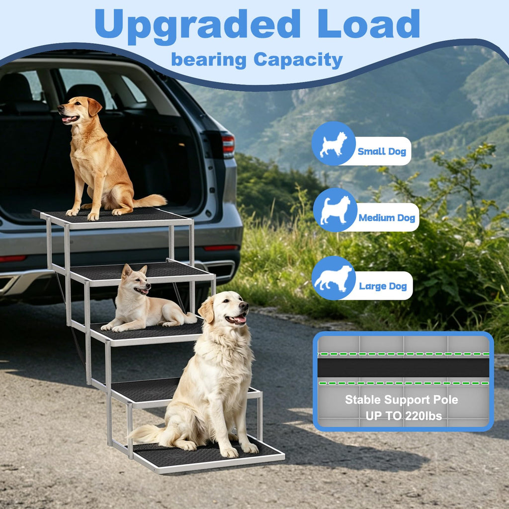 5-Step Foldable Non-Slip Plastic Dog Steps U5617
