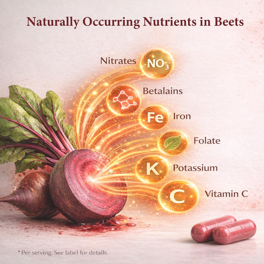 Organic Beet Root Capsules 1300 mg 60 Capsules B601191