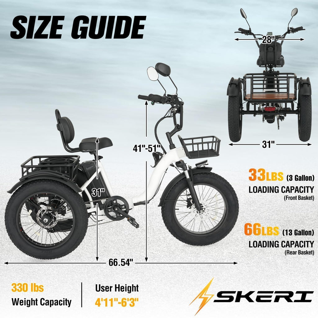 750W Folding Fat Tire Electric Tricycle A546698