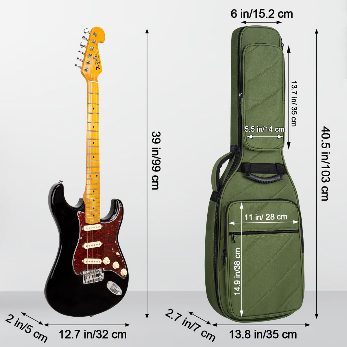 Electric Guitar Bag with 3 Pockets O964