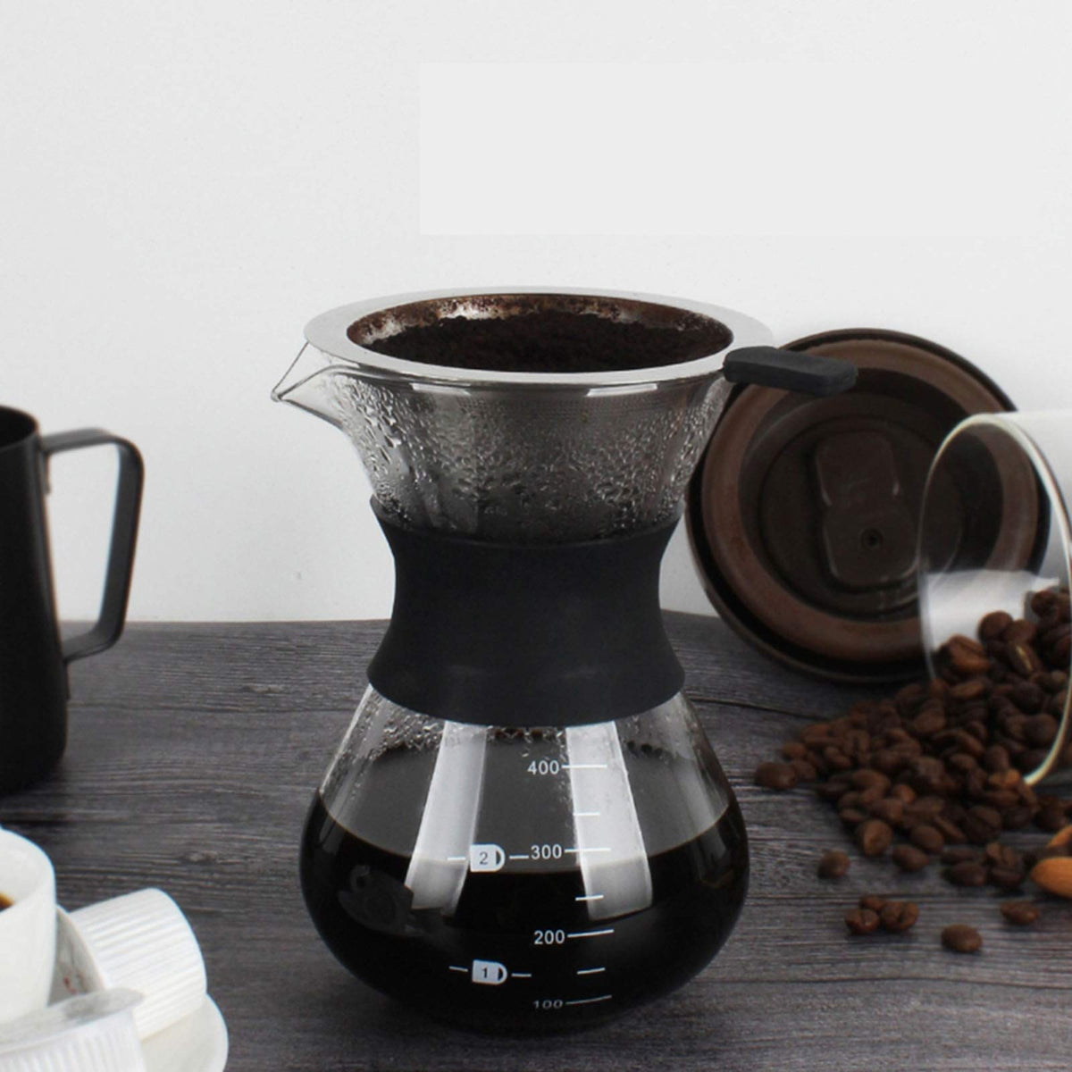 Pour Over Coffee Maker, Paperless Glass Dripper 400ML E7220