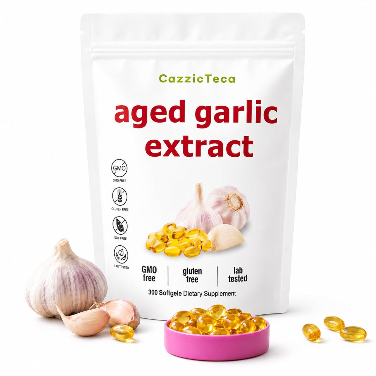 Odorless Organic Garlic Extract 7500mg 300 Softgels U4042