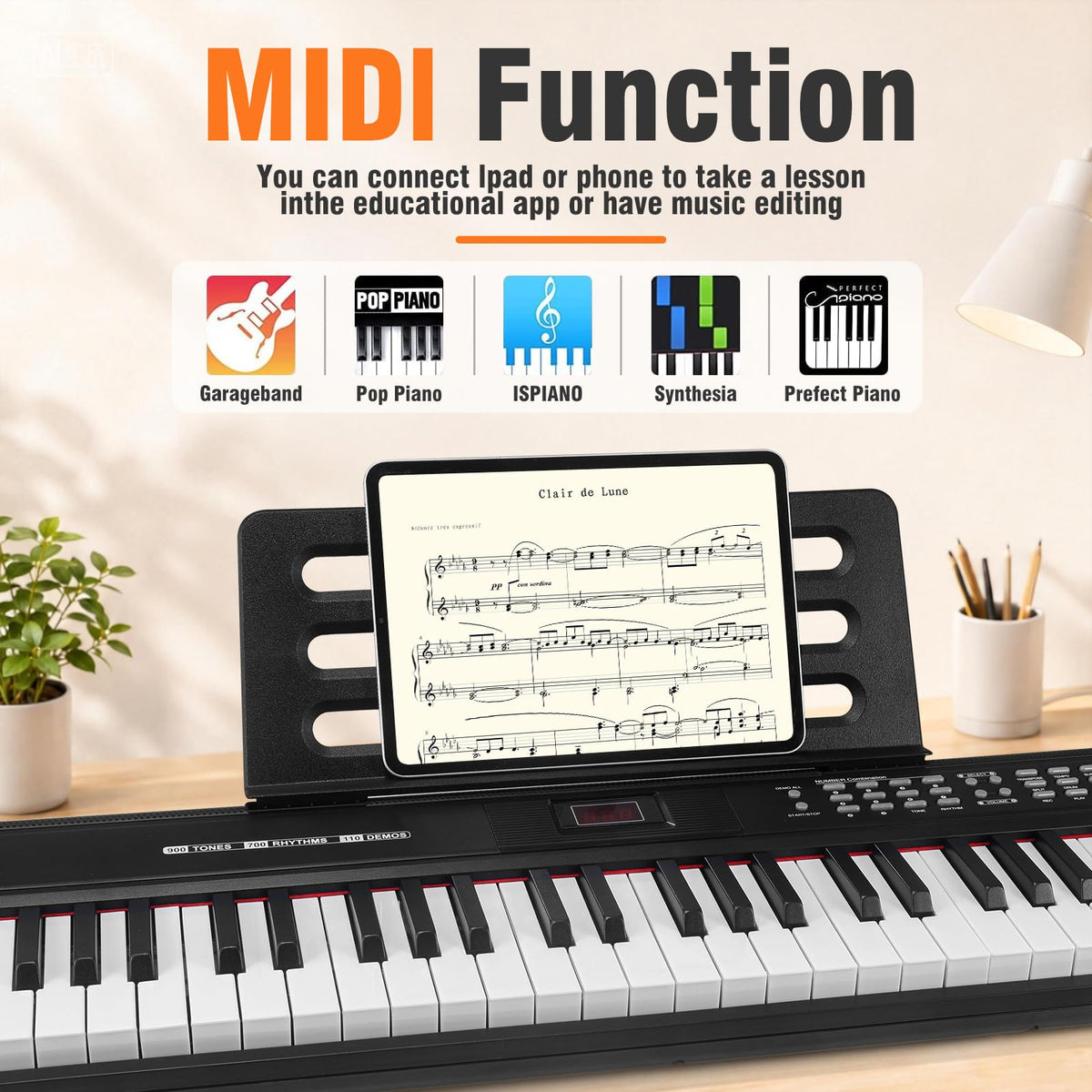 88 Key Semi Weighted Digital Piano with Stand A1471