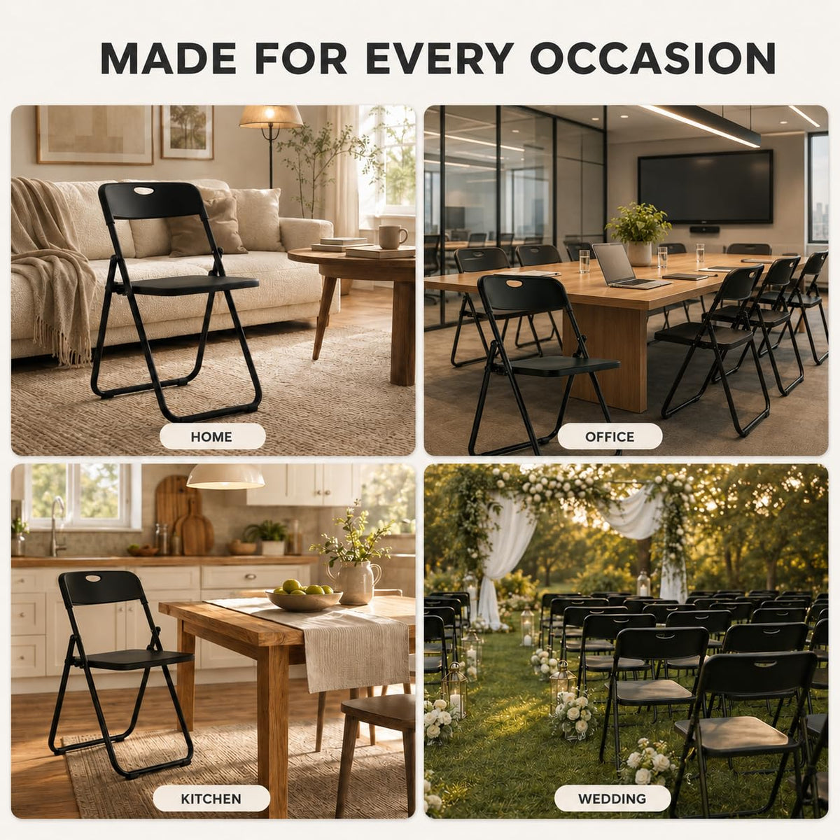 Black Plastic Folding Chairs Q319885
