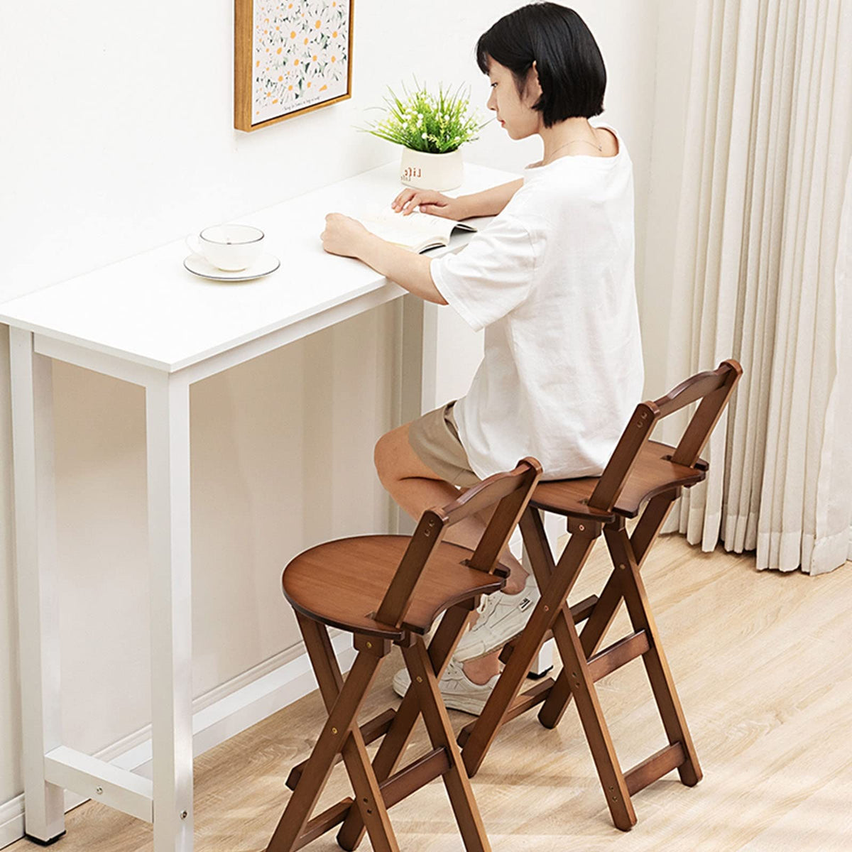 Folding Bar Stool Bamboo Kitchen Stools A9175
