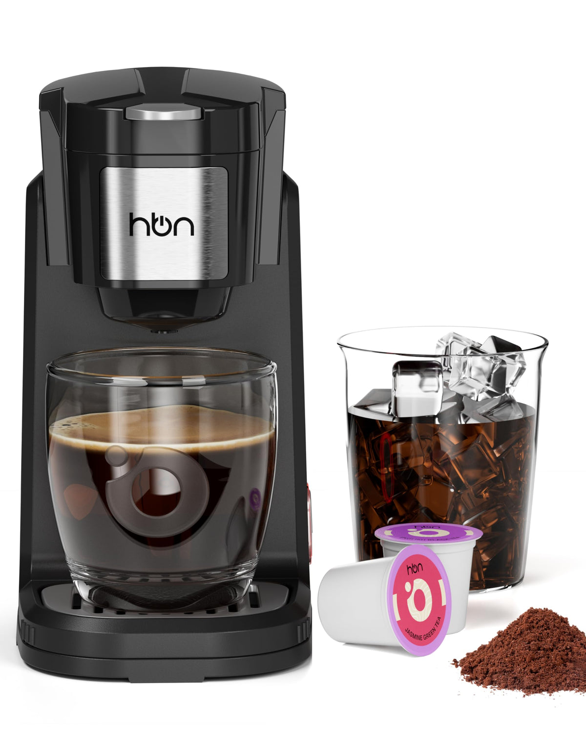 Single Serve Coffee Maker for K-Cup & Ground Coffee, Black E459