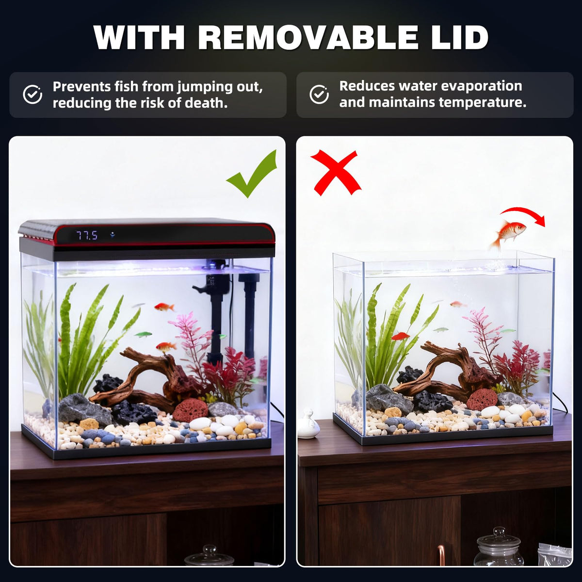 10 Gallon Glass Fish Tank Aquarium Starter Kit S32318