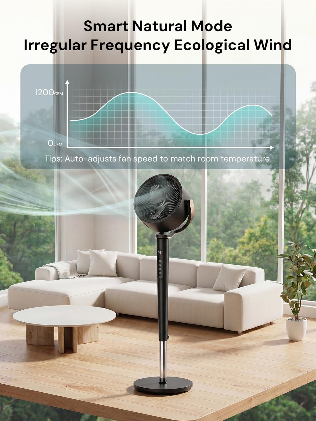Black Adjustable Pedestal Fan with Oscillation Q844736