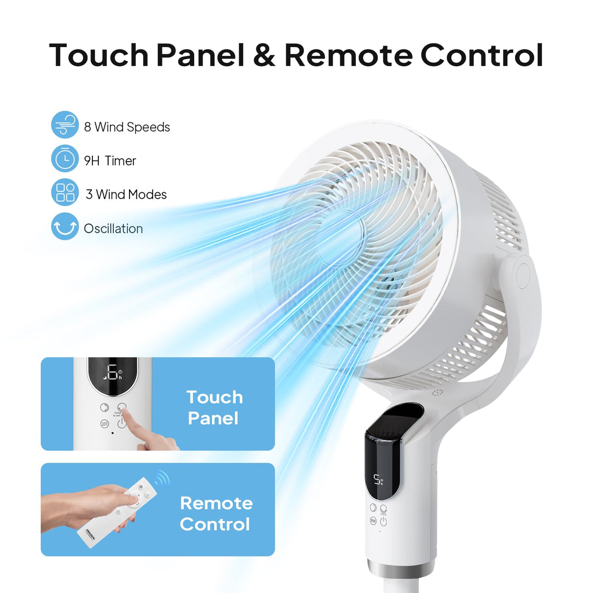 3-in-1 Oscillating Standing Fan with Adjustable Height C57169