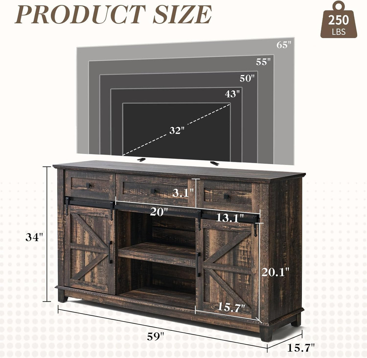 4 Piece Farmhouse Living Room Table Set with TV Stand Coffee Table and End Tables E34314