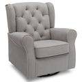 Dove Grey Upholstered Swivel Rocker Chair D528