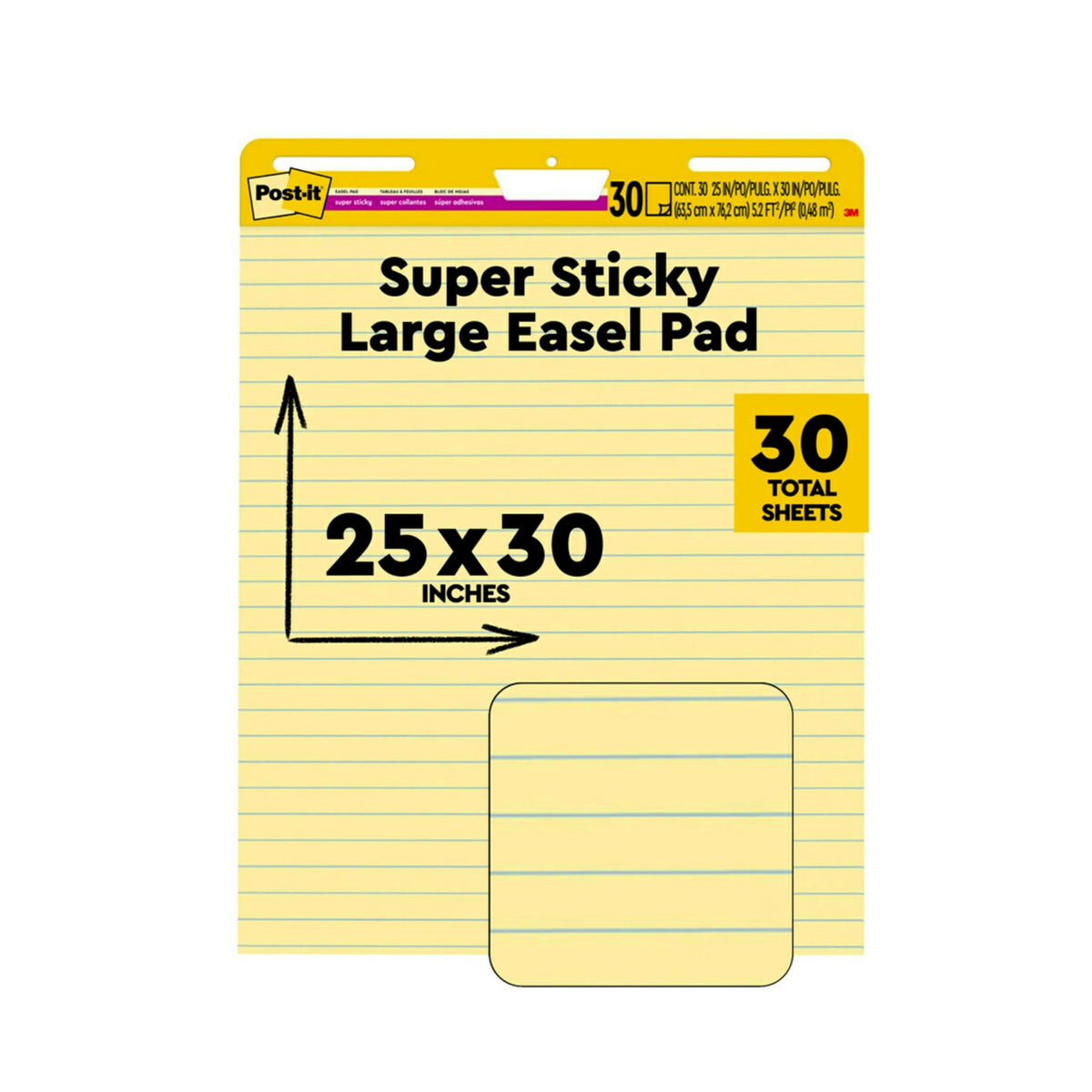 Yellow Lined Self Stick Flip Chart Paper F51755