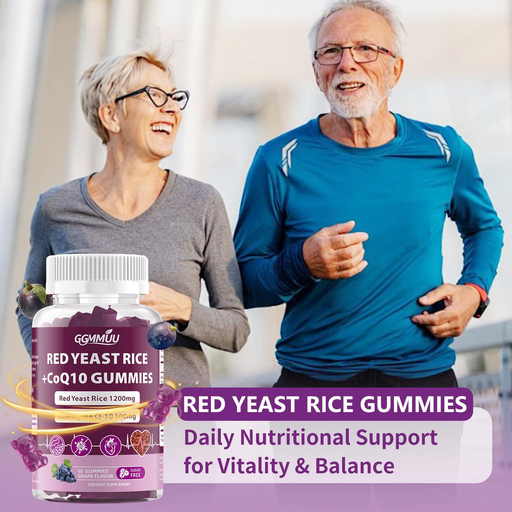Red Yeast Rice with CoQ10 Gummies 1200mg Sugar Free 120 Count X735