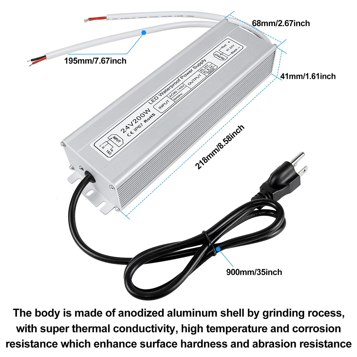 24V 200W IP67 Waterproof LED Power Supply Z428