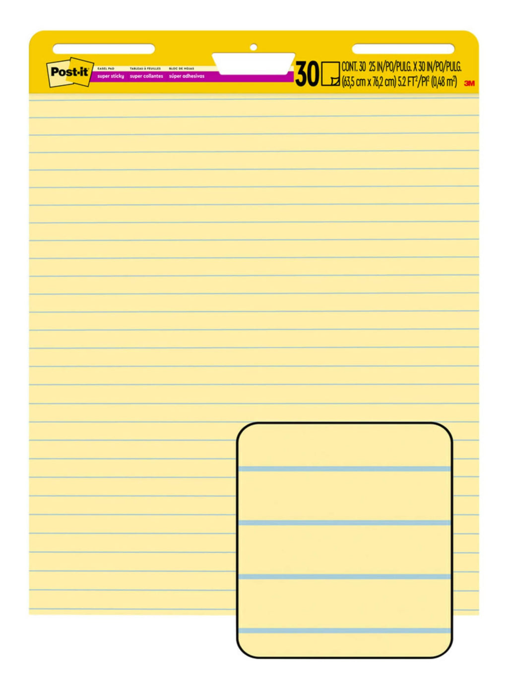 Yellow Lined Self Stick Flip Chart Paper F51755