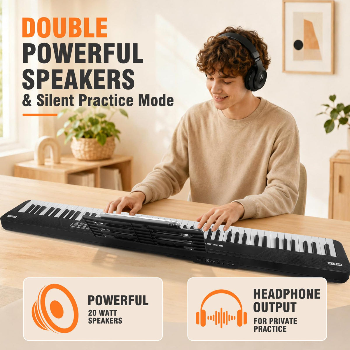88 Key Semi Weighted Digital Piano with Stand A1471