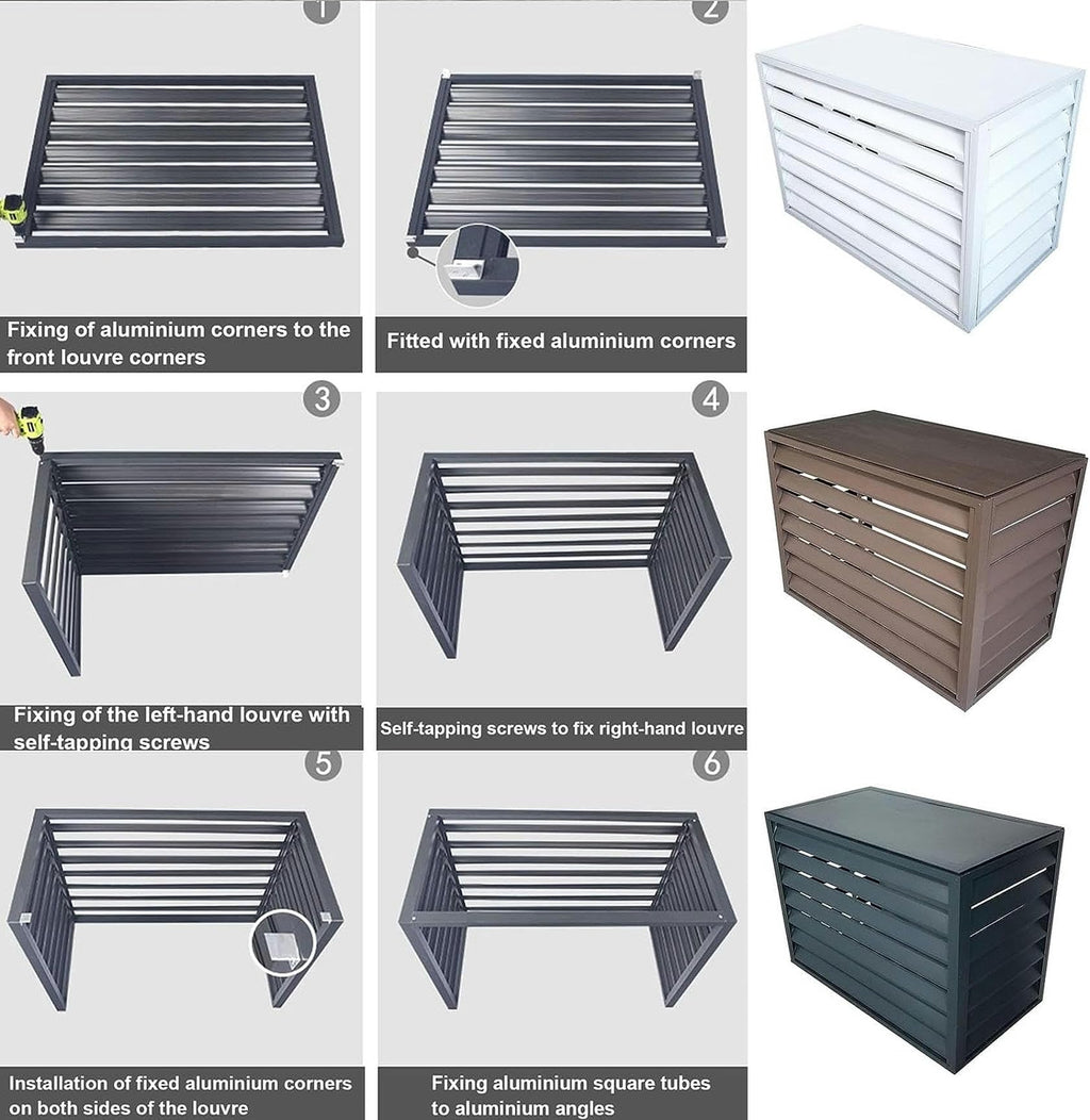 Aluminum Air Conditioner Fence Cover White 100*50*70cm C5201
